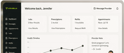 Vita Bella patient portal preview