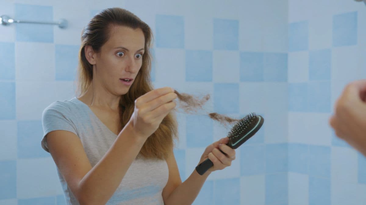 A woman dealing with hair loss