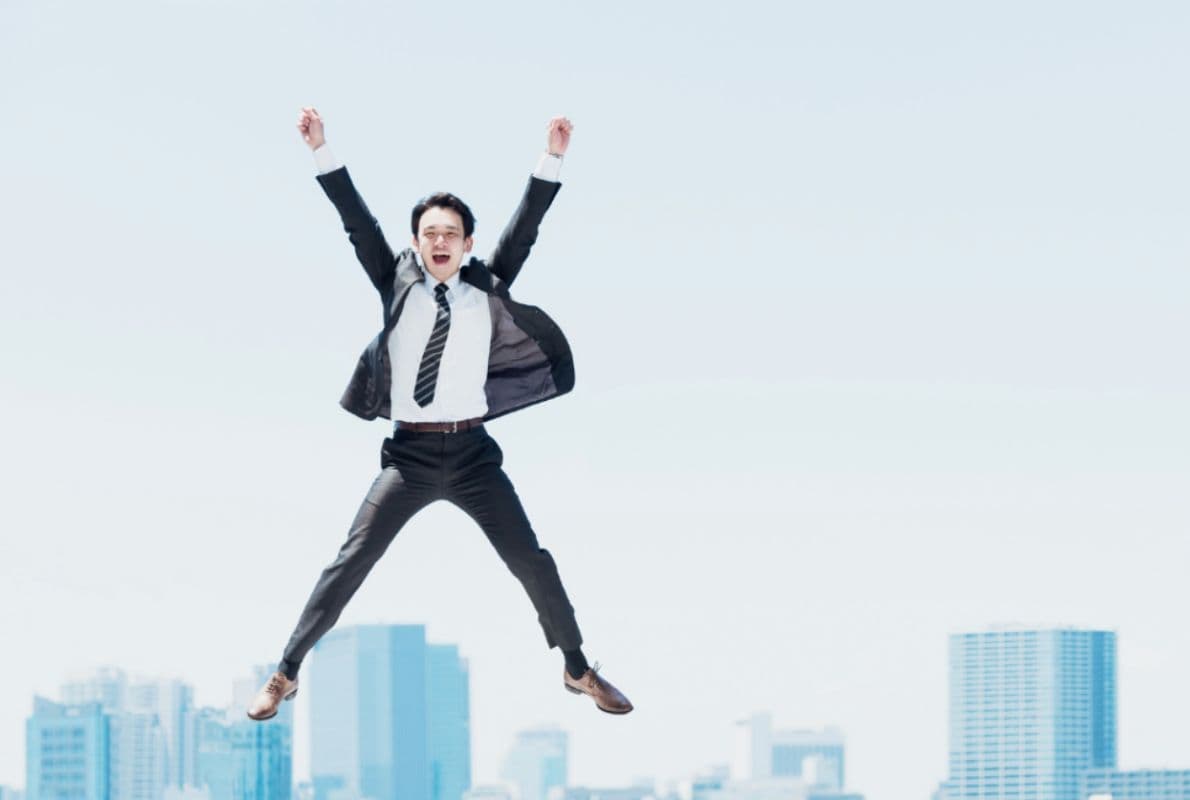 a man who feels on top of the world